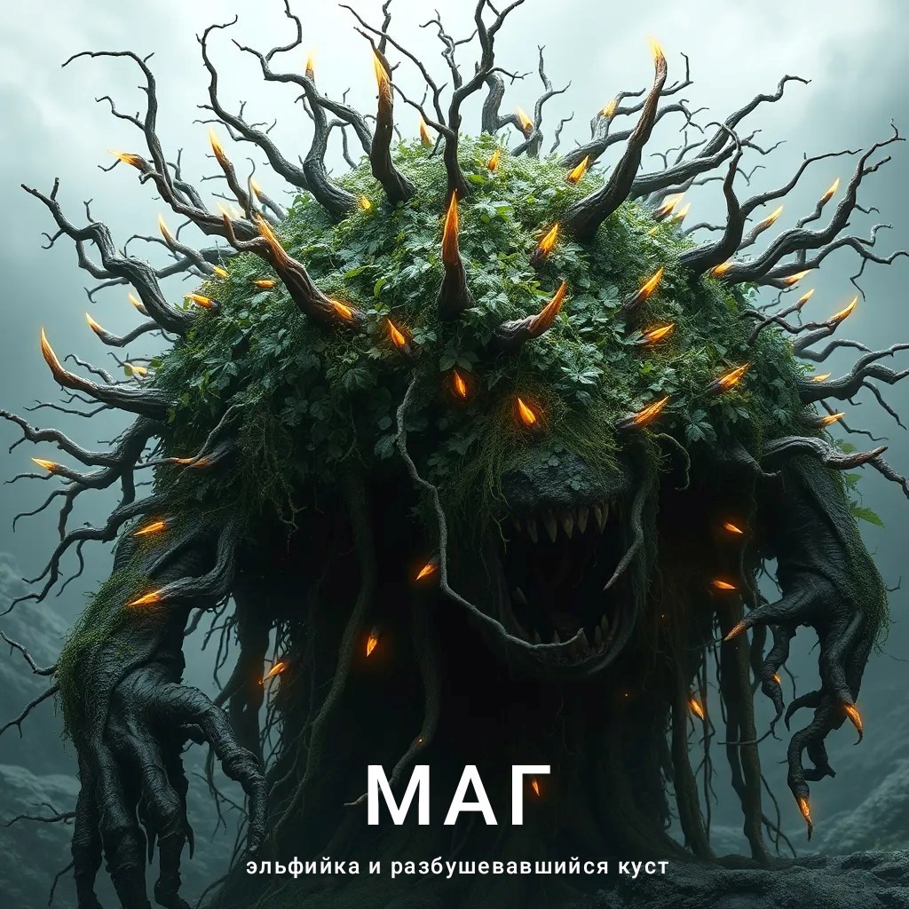 Маг, эльфийка и разбушевавшийся куст