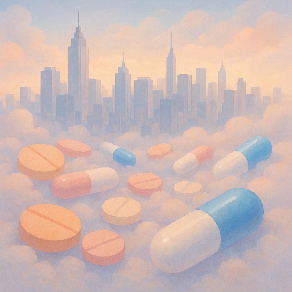 Успокаивающий воздух мегаполиса фармакология в облаках