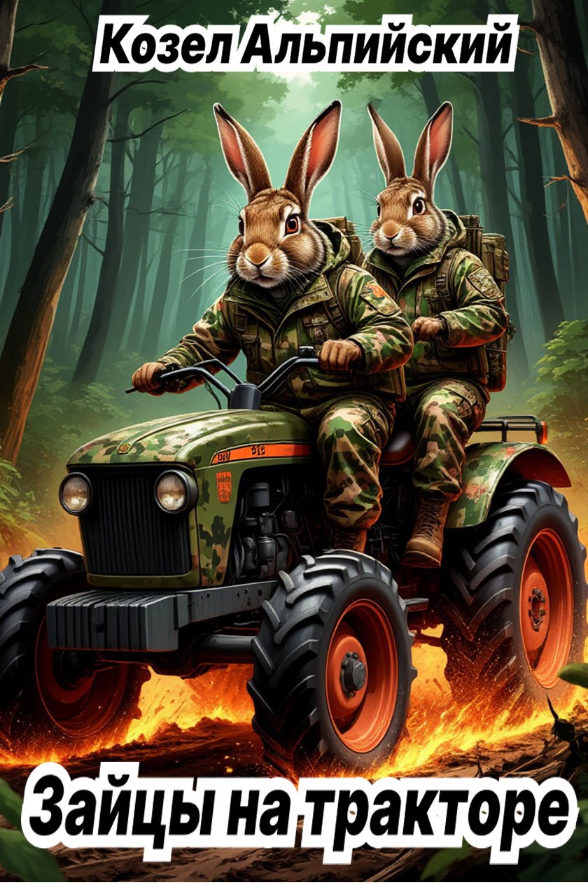 Зайцы на тракторе