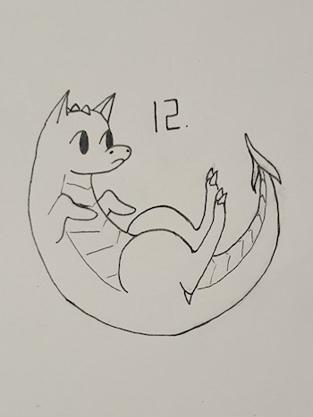 Картина Маринетт Мортем Милый дракончик Inktober - 12