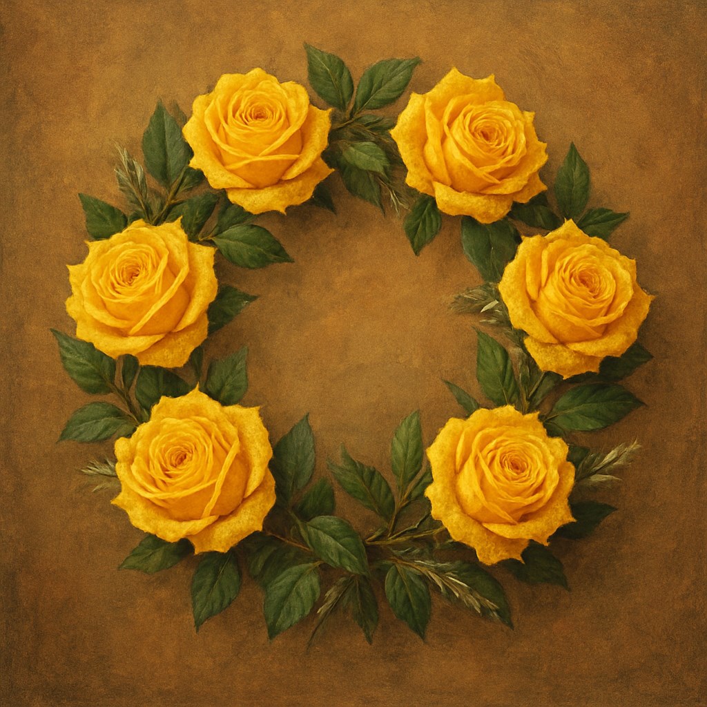 Венок из желтых роз