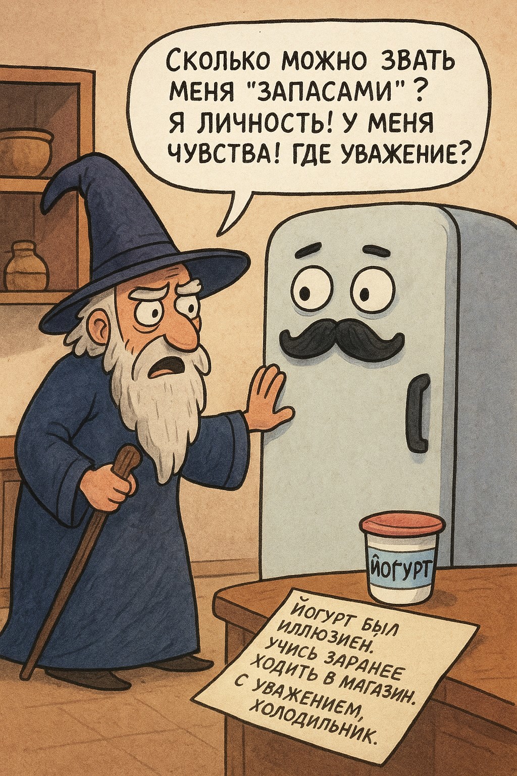 Маг холодильник и йогурт