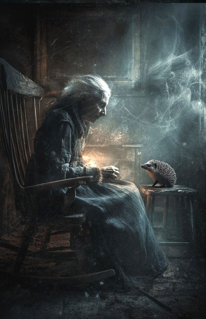 Ведьма, ёжик и шкуры