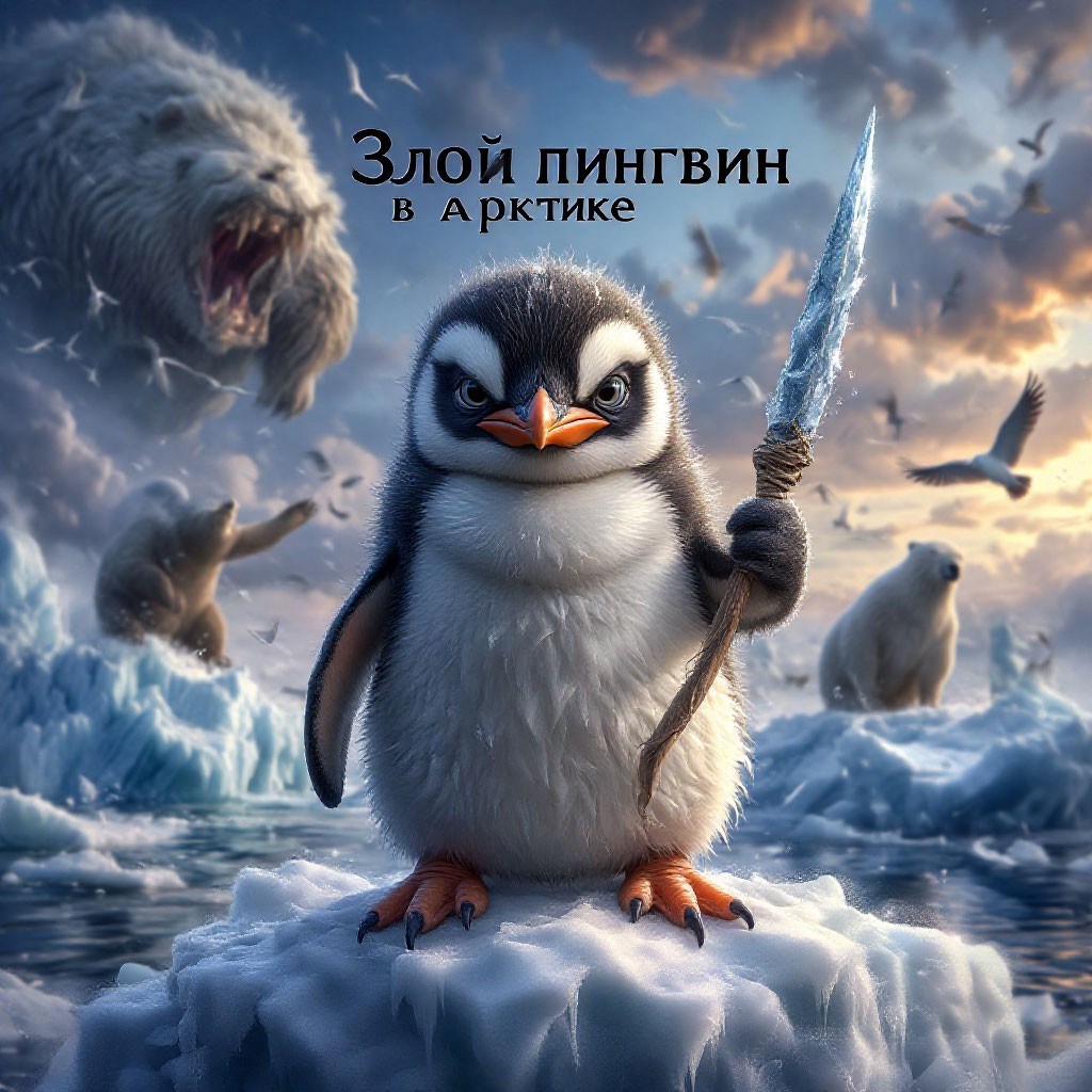 Злой пингвин в Арктике