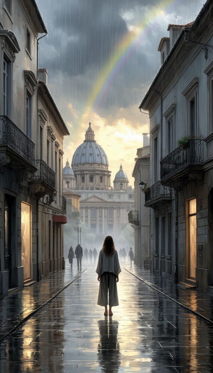 Когда дождь коснулся глаз я увидела радугу