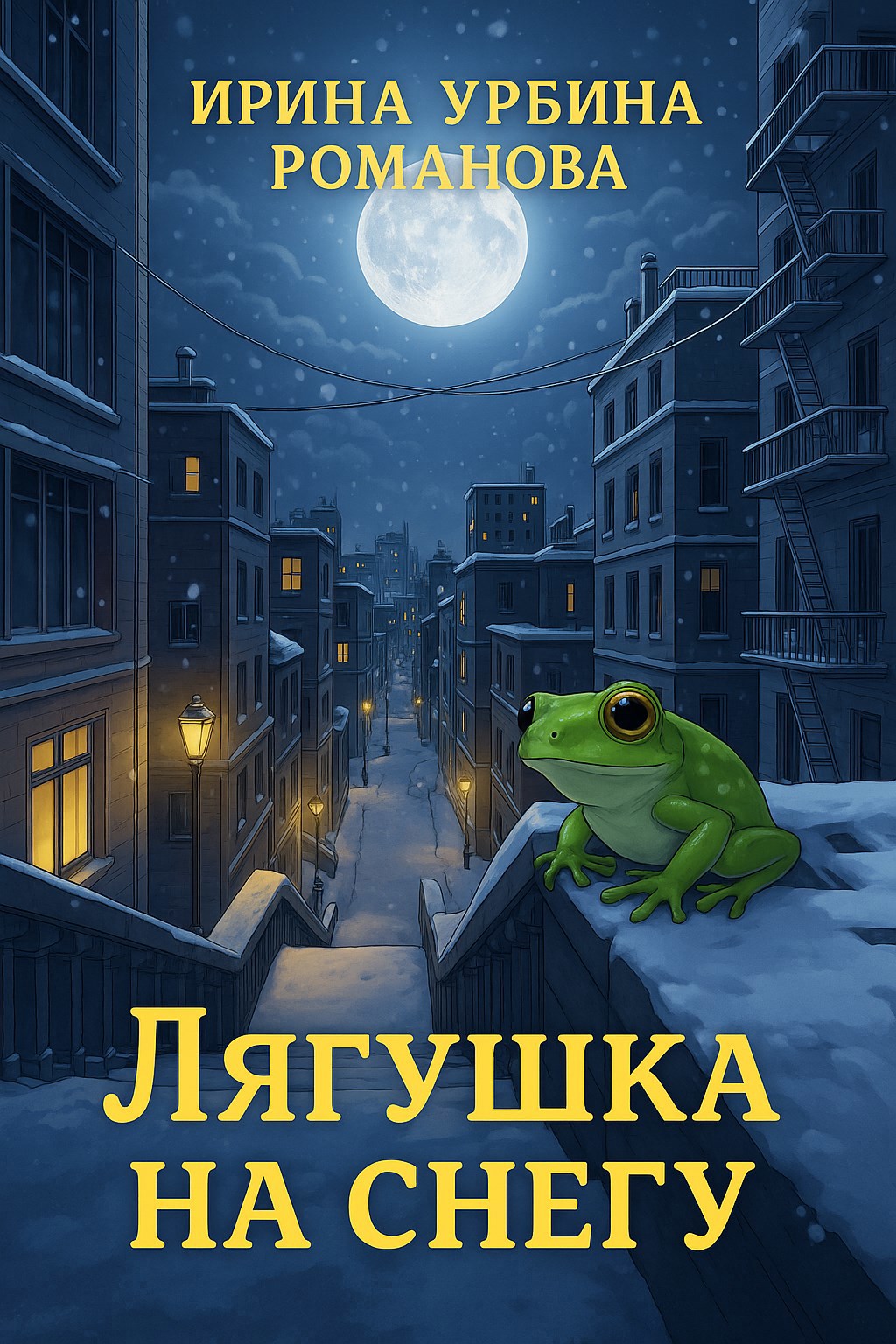 Лягушка на снегу