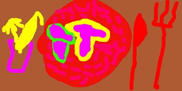 &quot;Пицца и бокал с коктейлем&quot; Маринетт Мортем