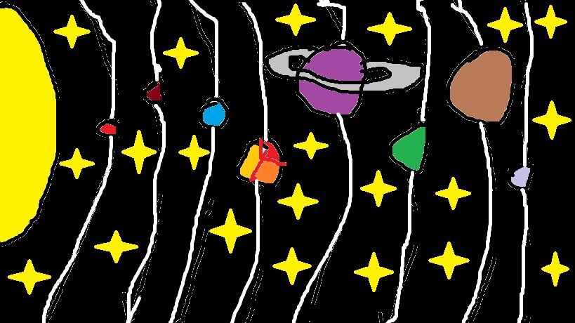 &quot;Солнечная система: взгляд из космоса&quot; рисунок Маринетт Мортем