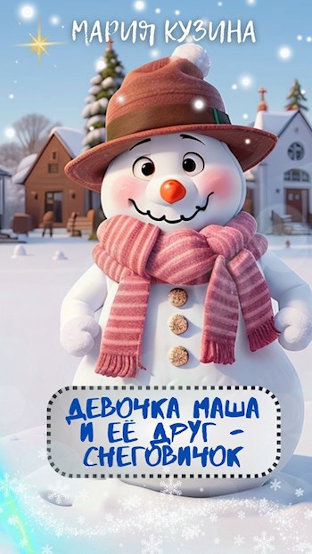 Девочка Маша и её друг - Снеговичок