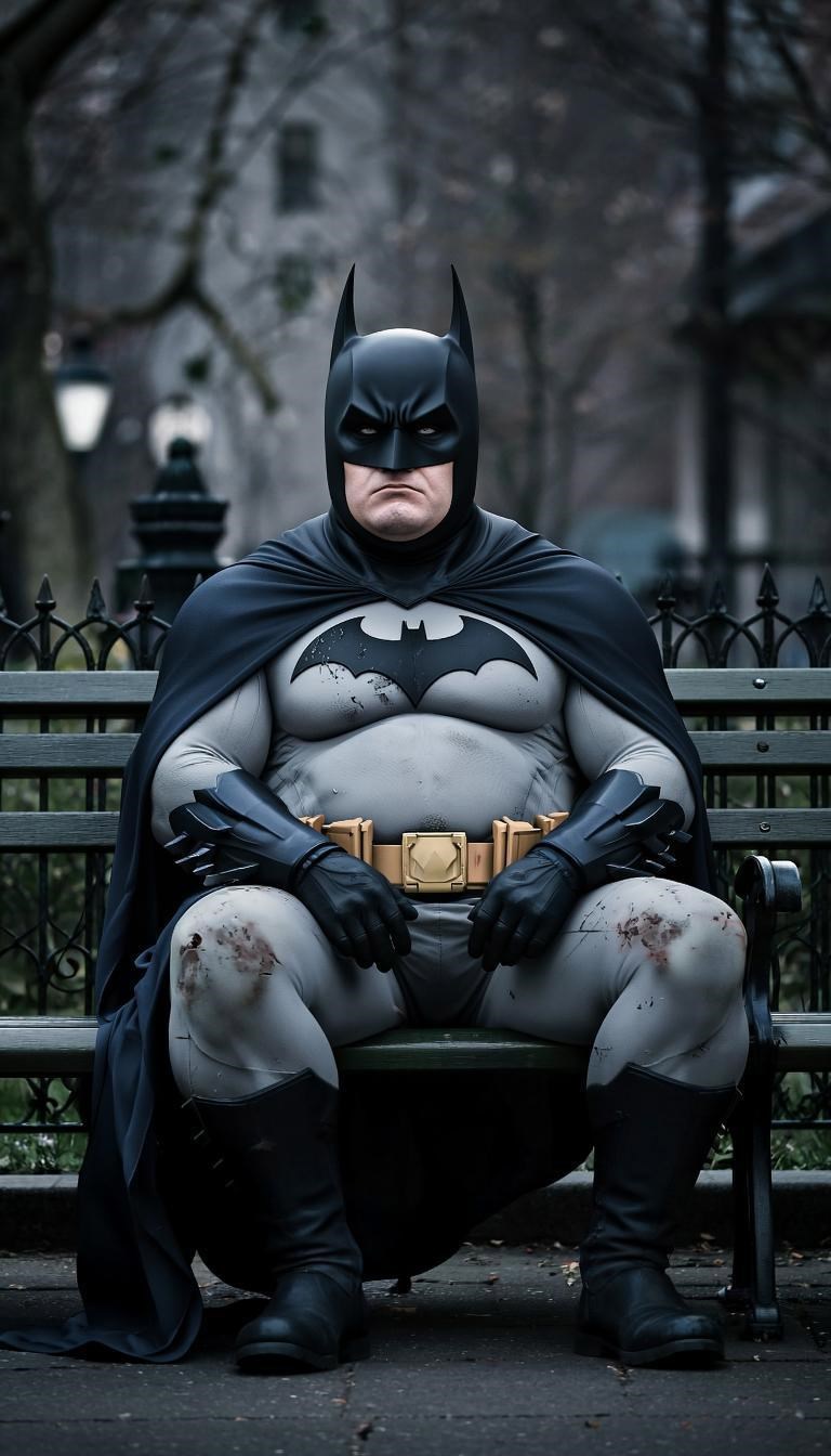 Бэтмен который зажировывается на крыше