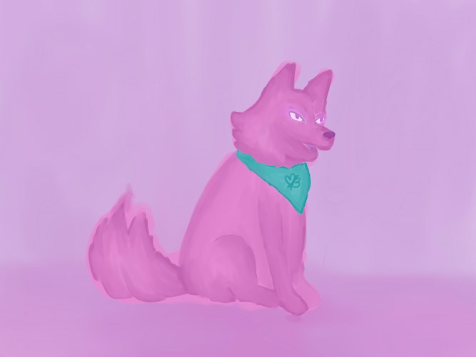 Рисунок Маринетт Мортем "Собакен Огонек"