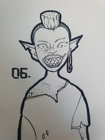Картина Маринетт Мортем: Хищный эльф Inktober - 6