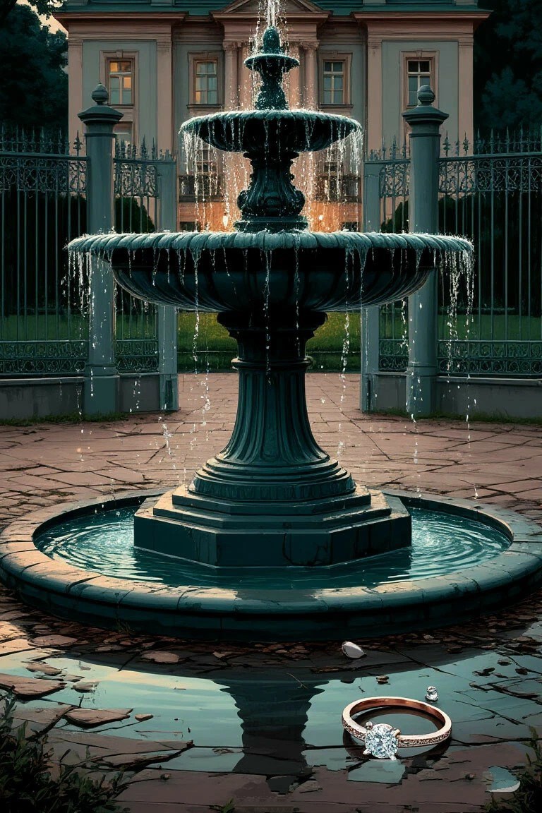 Фонтан за забором